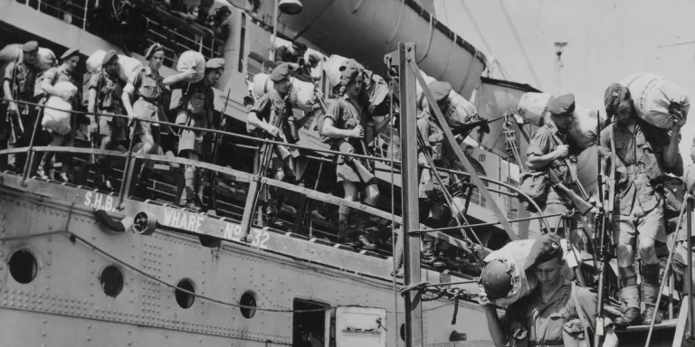 Battalion, The Royal Inniskilling Fusiliers, disembark at Singapore at the start of the Malayan insurgency, 1948
