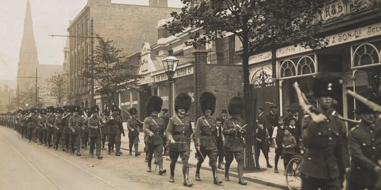 2nd Battalion The Royal Munster Fusiliers on strike duty in Birmingham, 1911