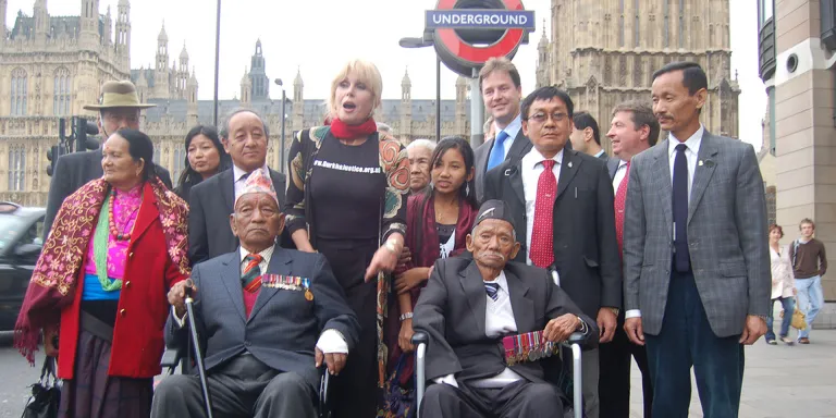 Joanna Lumley campaigning for Gurkha rights in 2008, via Liberal Democrats on Flickr