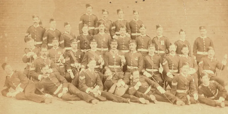 Sergeant Major J Pepper (centre) and the 3rd (The East Kent) Regiment of Foot, 1877