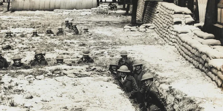WAACs undertaking air raid precautions training, 1918