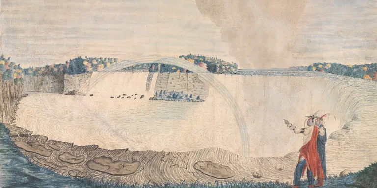 An East View of the Great Cataract of Niagara, 1762 Watercolour on paper by Captain Thomas Davies