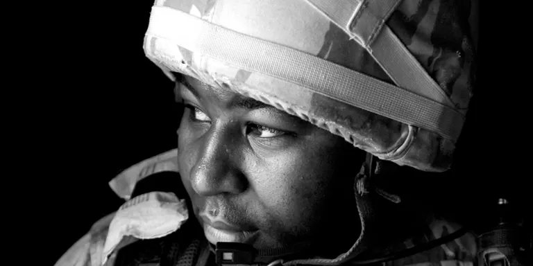 Reservist Sergeant Major Larry Davis serving as Community Liaison Officer in Iraq, 2004