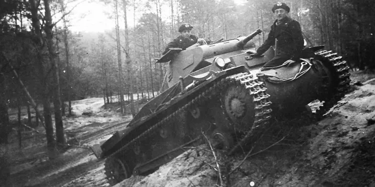 A Panzer II during a pre-war exercise, 1938