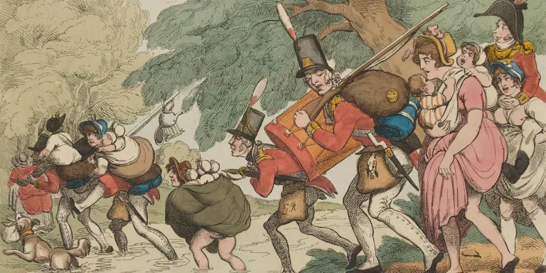 Soldiers and their womenfolk on the march, 1811 