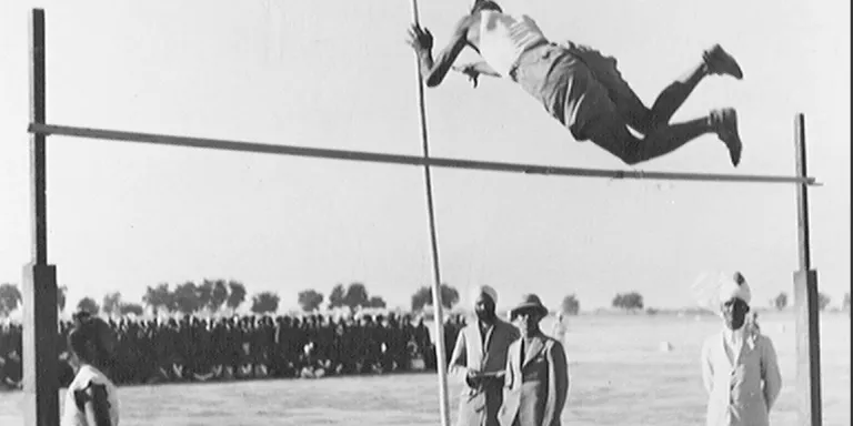 Pole-vaulting at the 14th Punjab Regiment's Sports Day, 1937