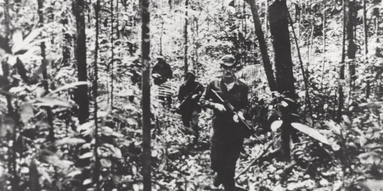 On patrol in the jungles of North Borneo, c1964