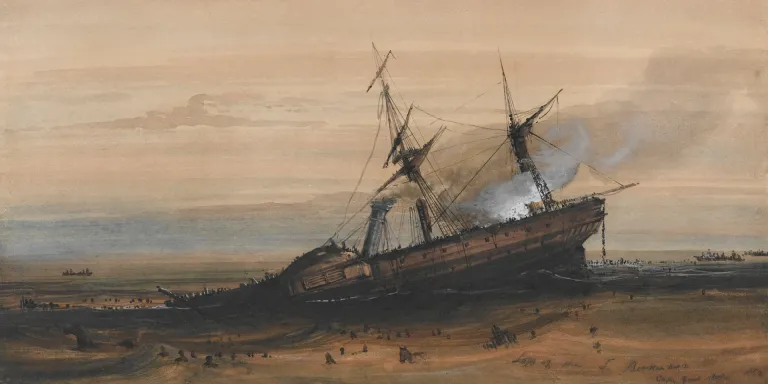 The wreck of HMS 'Birkenhead', 1852