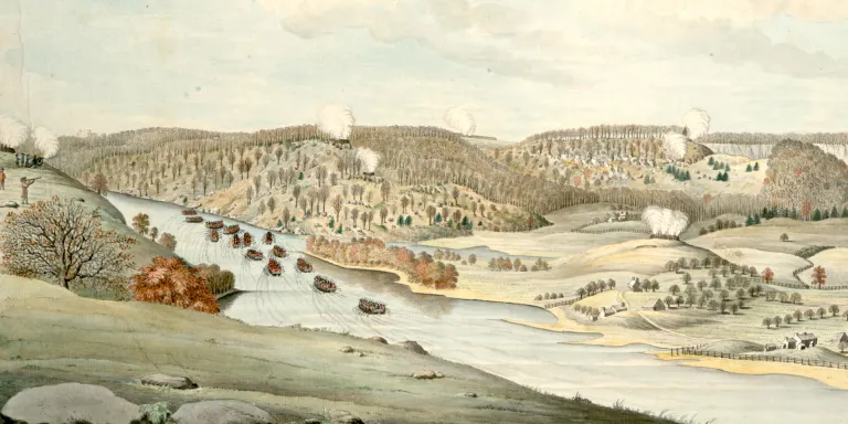 'A View of the Attack against Fort Washington and Rebel Redouts near New York' by Thomas Davies, 1776