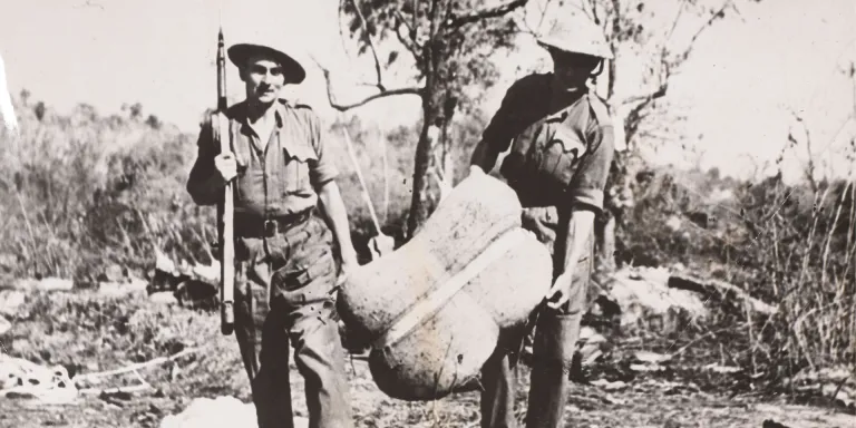 Collecting supplies dropped to Chindits by air, April 1944