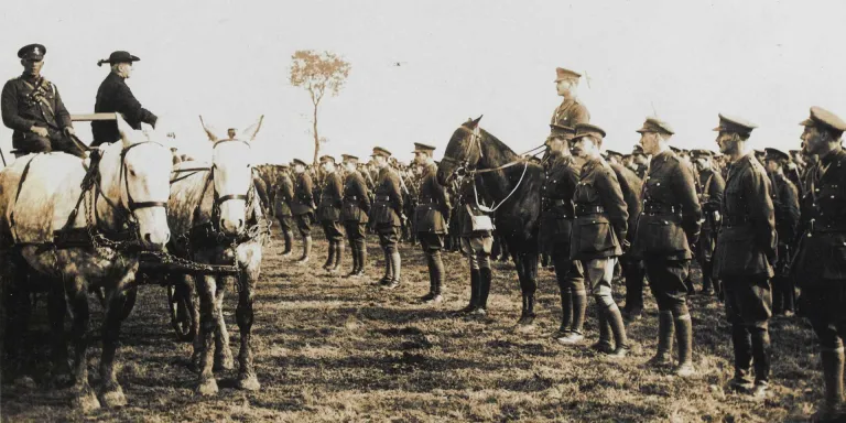 Cardinal Bourne visits Irish troops at the Front, 1916