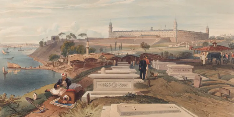 The hospital and cemetery at Scutari, 1856