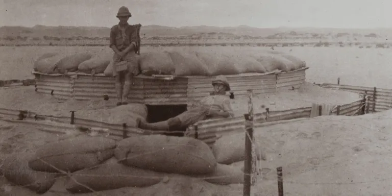 Sand block-house in the South-West African desert, 1915