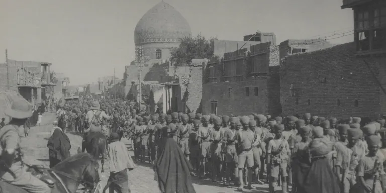 Indian troops in New Street, Baghdad, 11 March 1917 