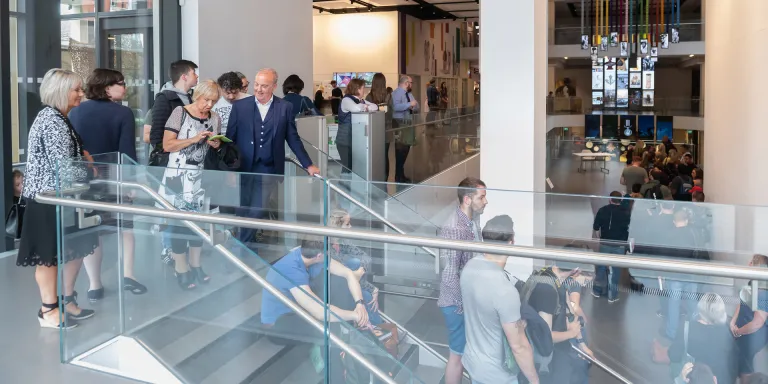 Visitors in the atrium