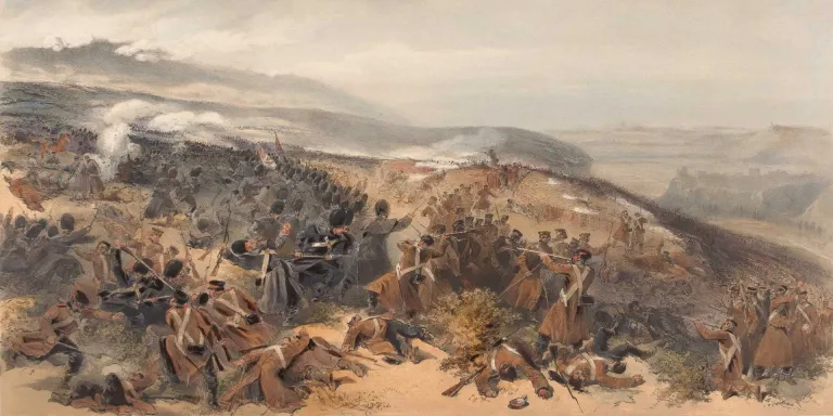 The Guards taking a Russian battery at Inkerman, November 1854 