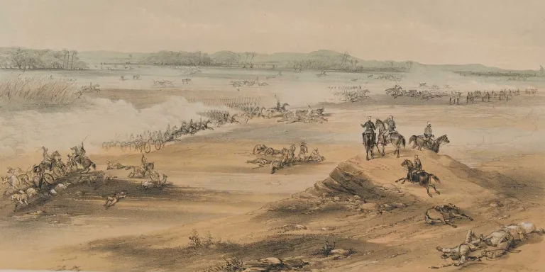 Pursuit of the Gwalior Contingent, by Sir Colin Campbell at Cawnpore, 6 December 1857 