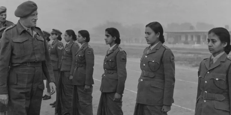 Field Marshal Sir Claude Auchinleck Inspecting Members of the Women's Auxiliary Corps (India), 1947 