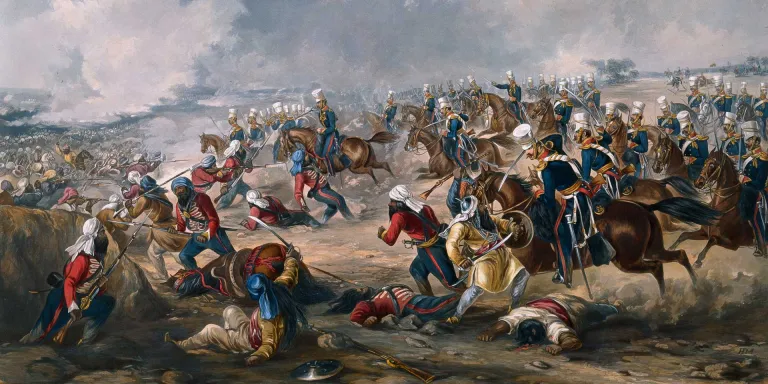 Charge of the 14th Light Dragoons at Ramnagar, 1848