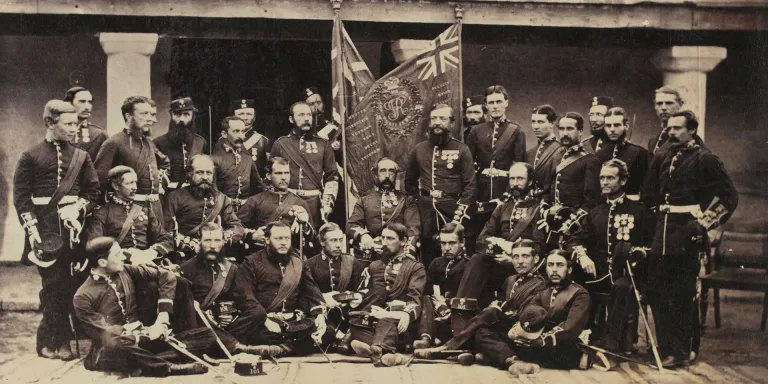Members of the 101st Regiment of Foot (Royal Bengal Fusiliers) at Rawalpindi, 1864