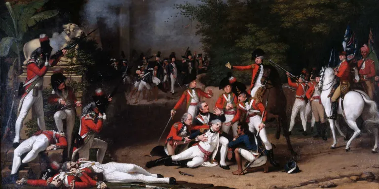 The death of Colonel Moorhouse, Madras Artillery, at the storming of Bangalore, 7 March 1791