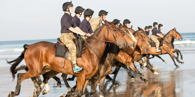 The King's Troop, training in Cornwall, 2015.