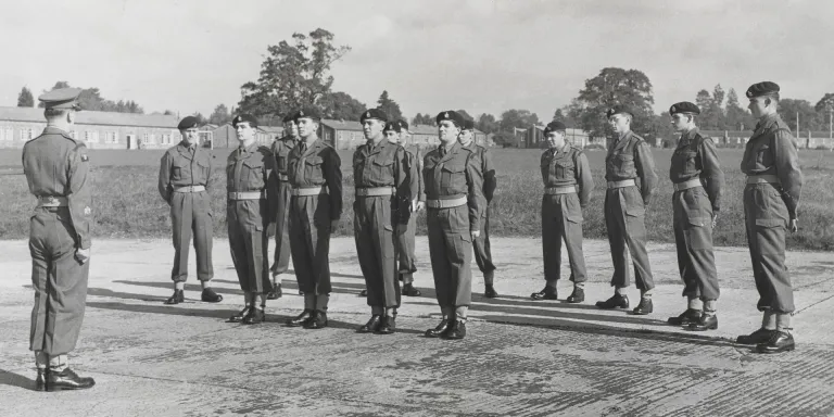 Soldiers of the Intelligence Corps on parade, c1960