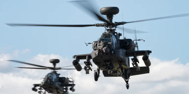AH64 attack helicopters from the Army Air Corps' Apache Display Team, 2015