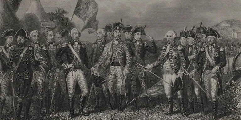 The British surrender at Yorktown, 1781