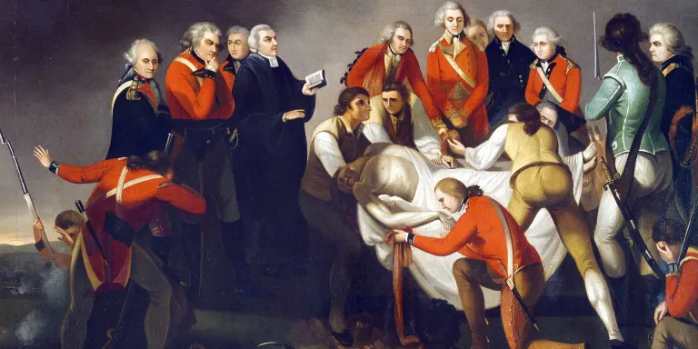 The burial of General Simon Fraser after the Battle of Saratoga, 1777