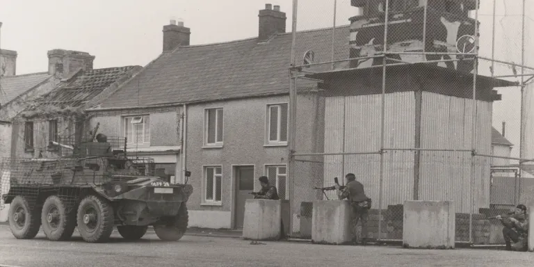 Troops of 1st Battalion The Worcestershire and Sherwood Foresters Regiment, Crossmaglen, 1977