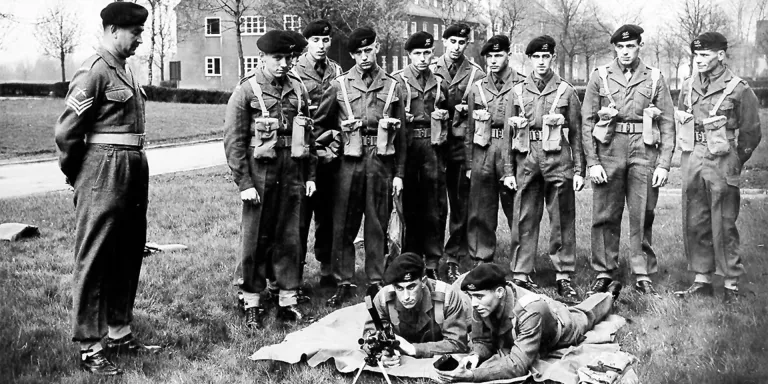 Training with the Bren Gun at Moore Barracks in Dortmund, 1959