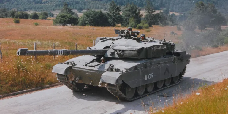 A Challenger 1 tank in Bosnia, c1997