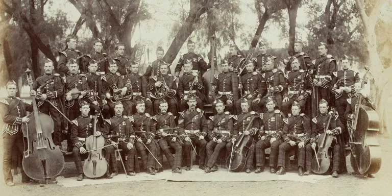 The King's Own Scottish Borderers' string band, India, 1893