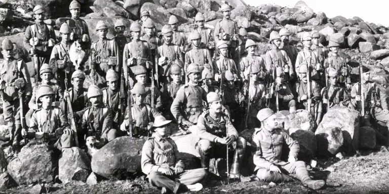 Soldiers of The Cameronians (Scottish Rifles) in South Africa, c1901 