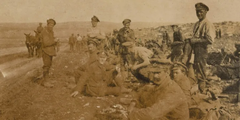 Members of 10th (Shropshire and Cheshire Yeomanry) Battalion The King's Shropshire Light Infantry in Palestine, 1917