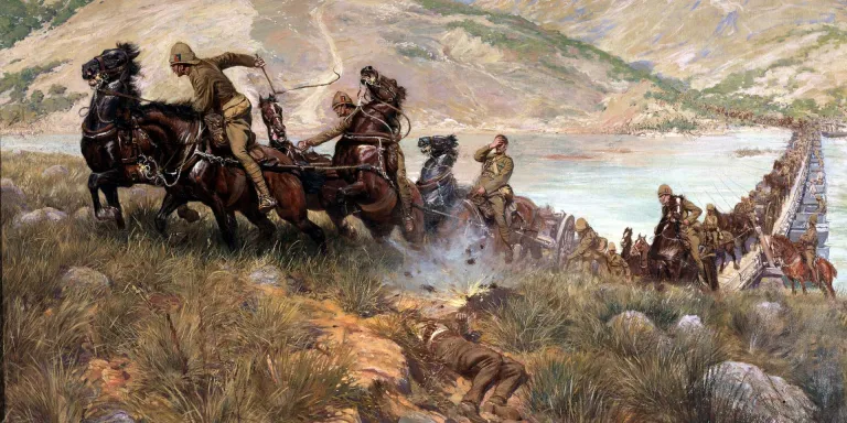 General Sir Redvers Buller's troops crossing the Tugela to relieve Ladysmith, February 1900