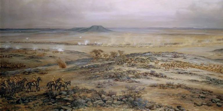 The attack on General Piet Cronje's force at Vedute Drift near Paardeberg, February 1900