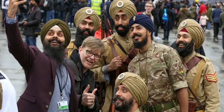 Volunteers recreating the 15th Ludhiana Sikh Regiment