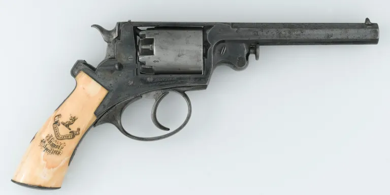Adams .476 inch percussion revolver used by Lieutenant Charles Webber, Royal Engineers, c1858