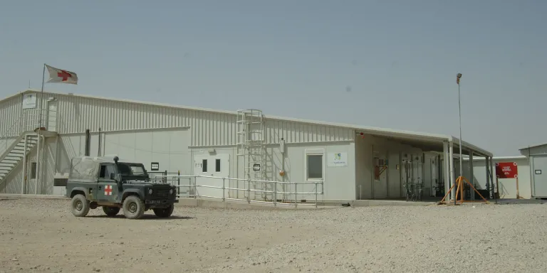 The exterior of Camp Bastion Hospital in Helmand, 2008