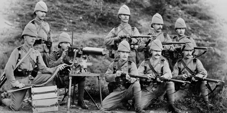 Maxim Gun detachment of 1st Battalion, King's Royal Rifle Corps, Chitral, 1895