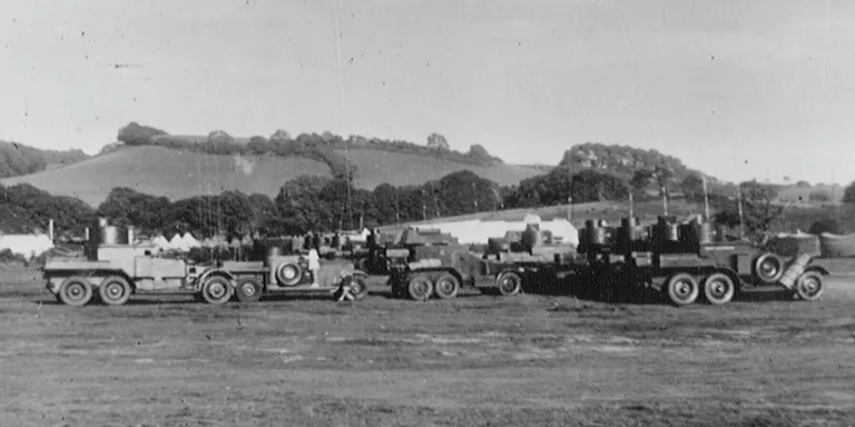 Lanchester and Rolls Royce armoured cars, Budleigh Salterton, Devon, 1938
