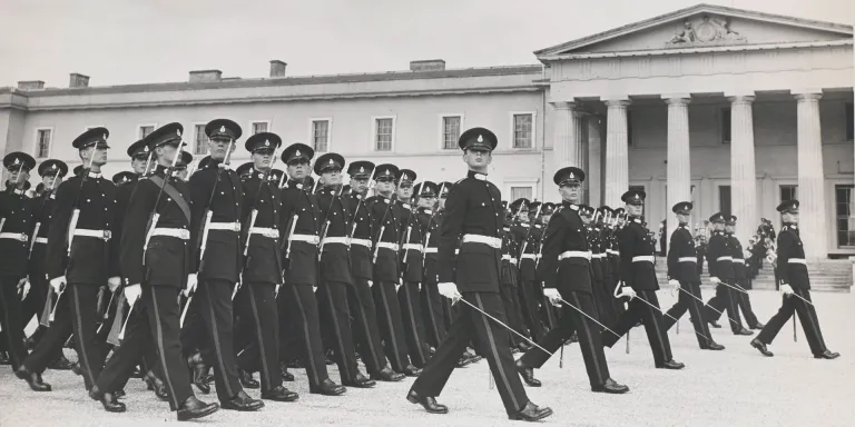 Passing out parade at the Royal Military Academy Sandhurst, c1955