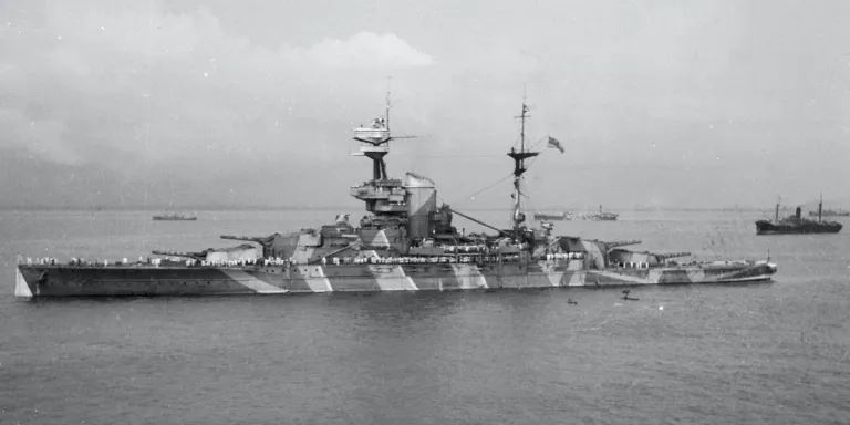 HMS 'Revenge', from HMT 'Orion', en route to Egypt, 1941