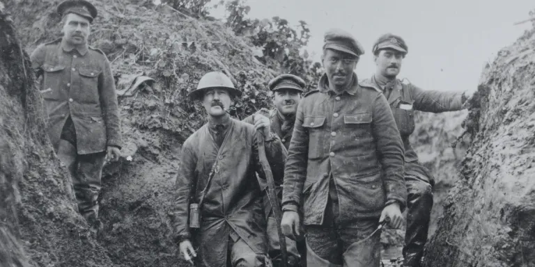 Members of 8th Battalion The East Lancashire Regiment in the front line at Foncquevilliers, 1915