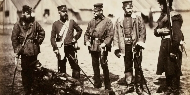 Lieutenant-Colonel Munro and officers of the 39th (Dorsetshire) Regiment, Crimea, 1855