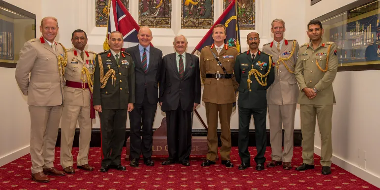 Sir John Chapple (centre), Indian Army Memorial Room, Sandhurst, 2019