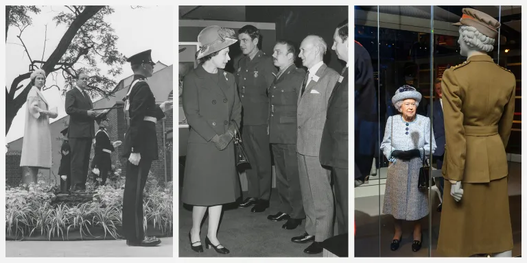 Queen Elizabeth II opening the National Army Museum on three occasions