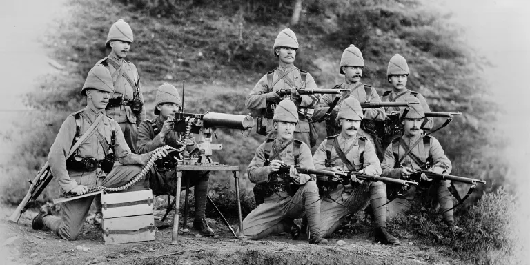 Maxim Gun detachment of the 1st Battalion, King's Royal Rifle Corps, Chitral, 1895